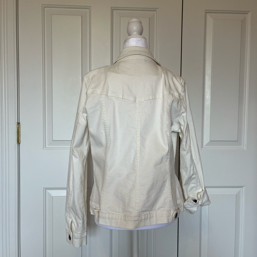 Women's White Denim Jacket - Picture 2 of 10
